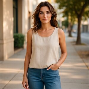 Liz Claiborne Cream Tank Top